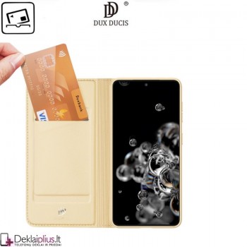 Dux Ducis dirbtinės odos viršelis - auksinės spalvos (telefonams Samsung S21 Plus)